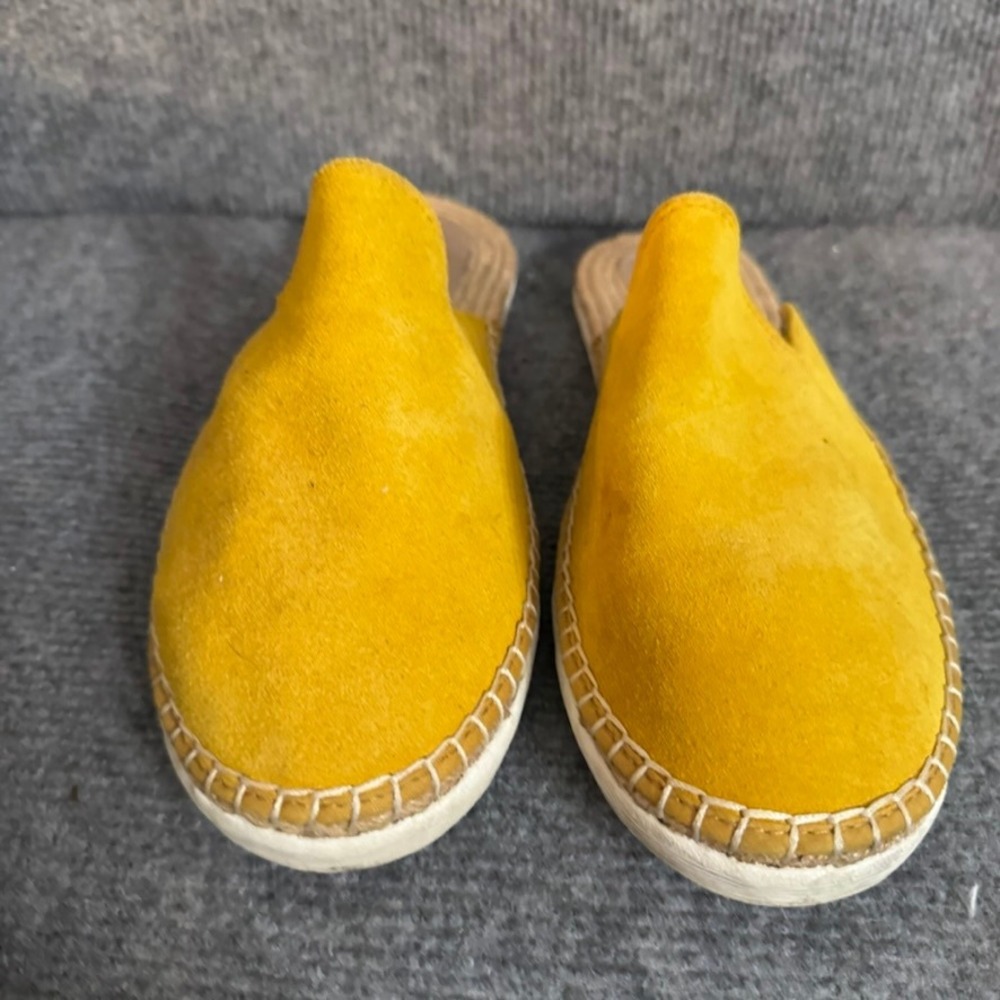 SeaVees Ocean Park Espadrille Mules Yellow Suede Slip On Shoes Women 9.5 - Picture 4 of 9